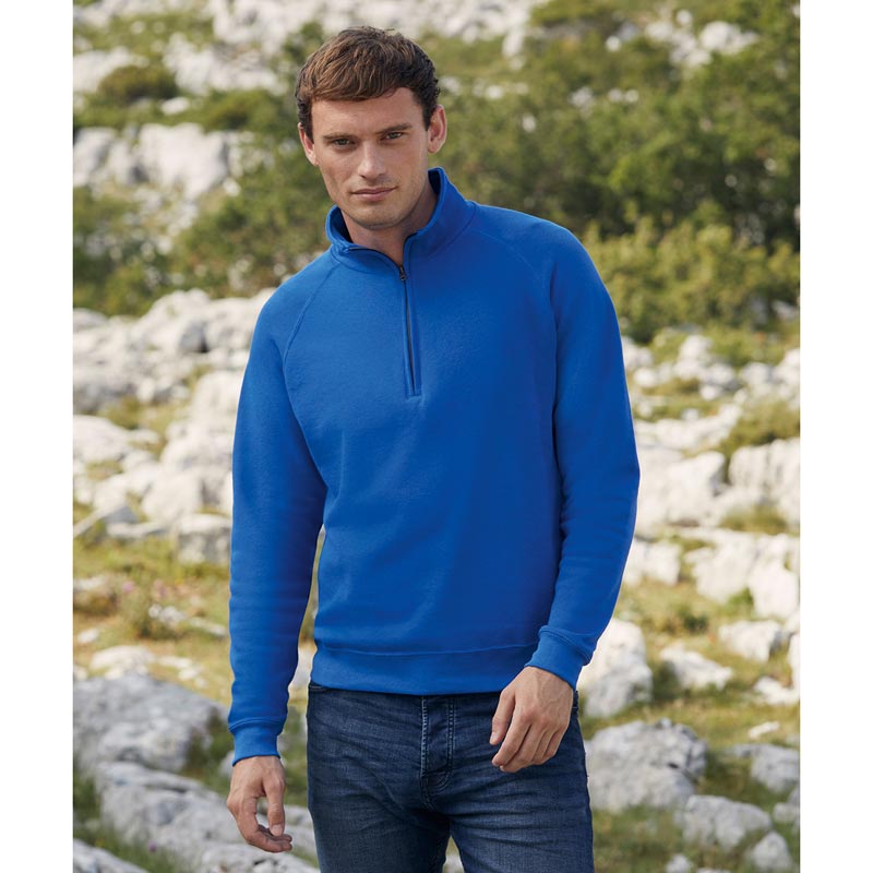 Classic 80/20 zip neck sweatshirt - Royal Blue S